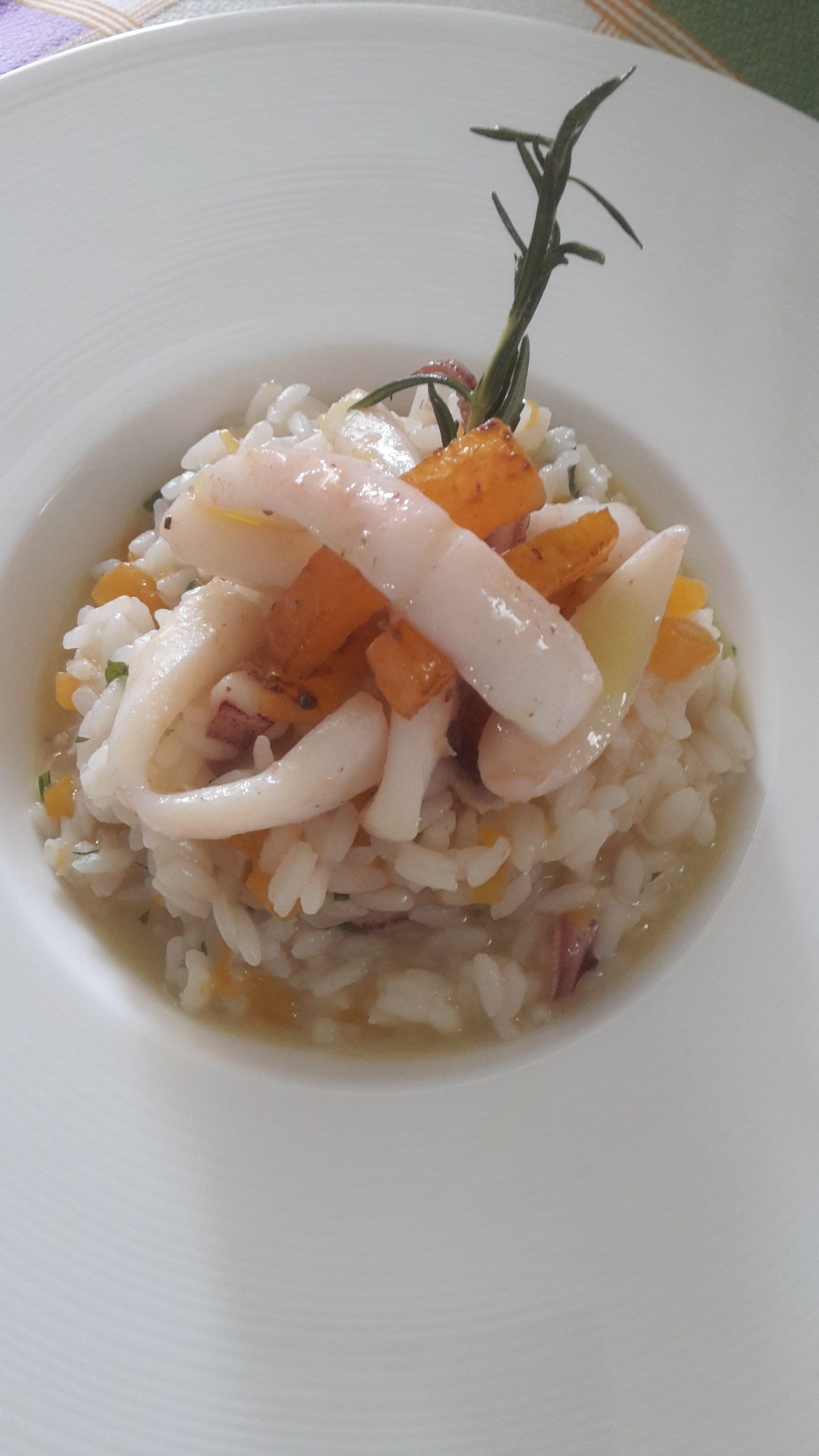 Risotto zucca e calamari