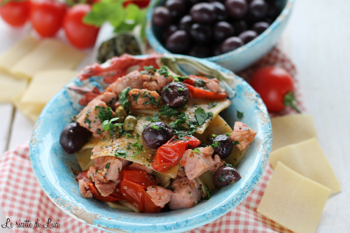 Pettole abruzzesi con tonno, olive e capperi