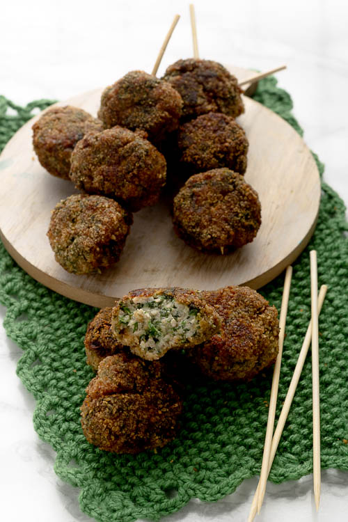 Polpette di carne, mascarpone e spinaci