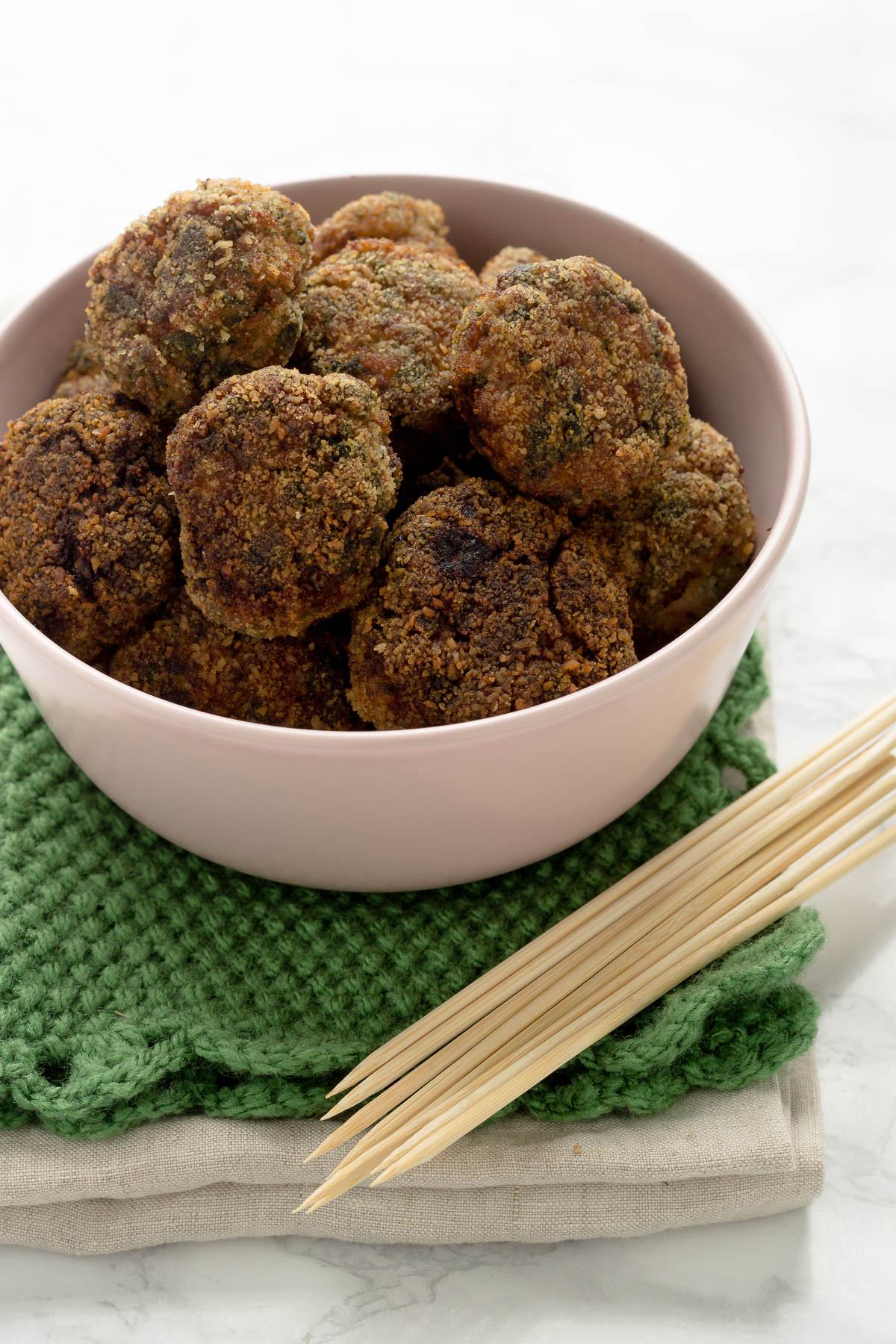 Polpette di carne, mascarpone e spinaci