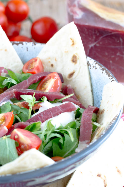 Piadina scomposta con Prosciutto di Modena DOP