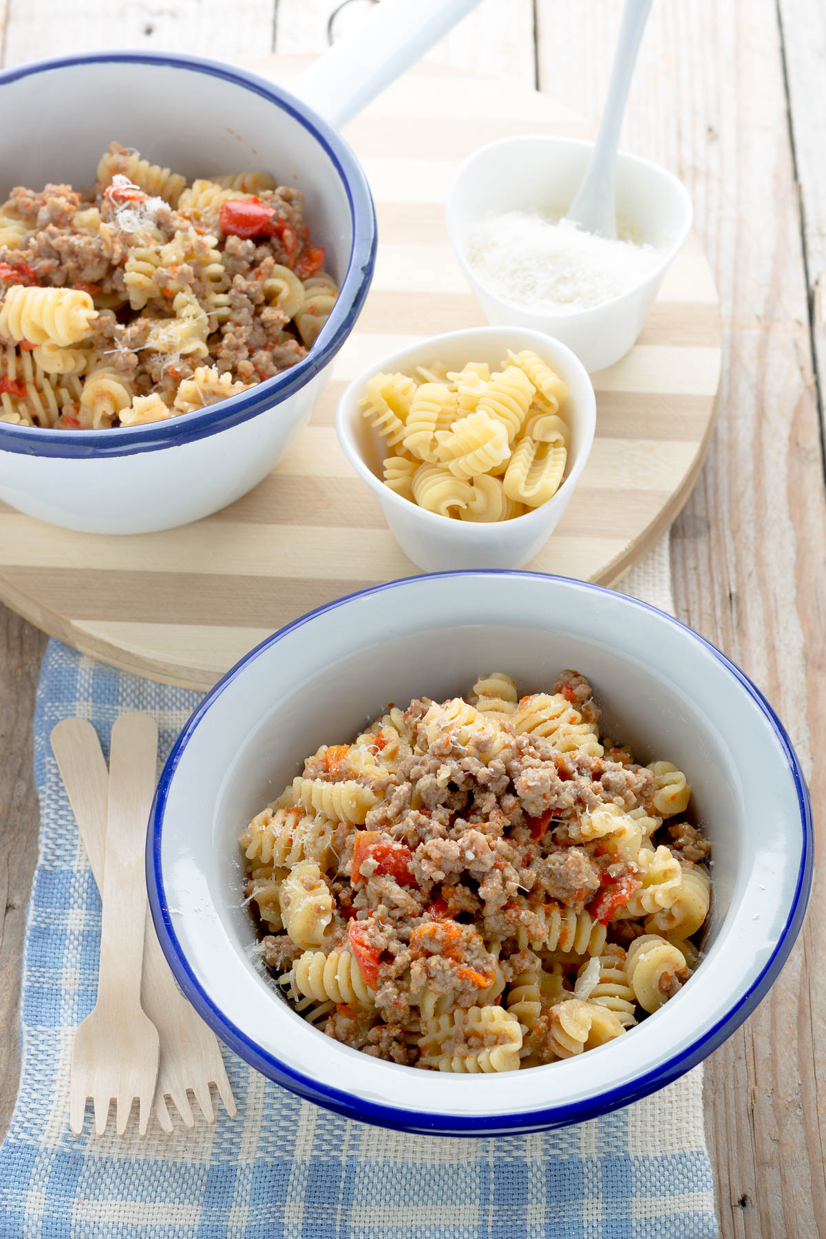 pasta con carne macinata e peperoni