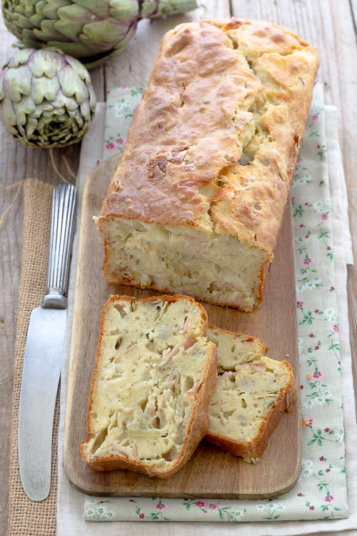 Plumcake salato con carciofi e yogurt greco