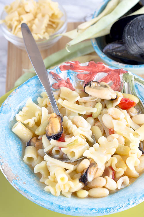 Pasta spollichini e cozze