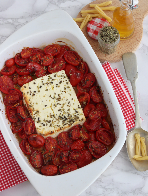 Casarecce con feta e pomodorini 