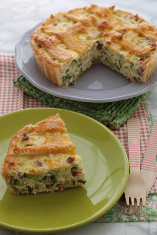 Quiche salame, ricotta e zucchine