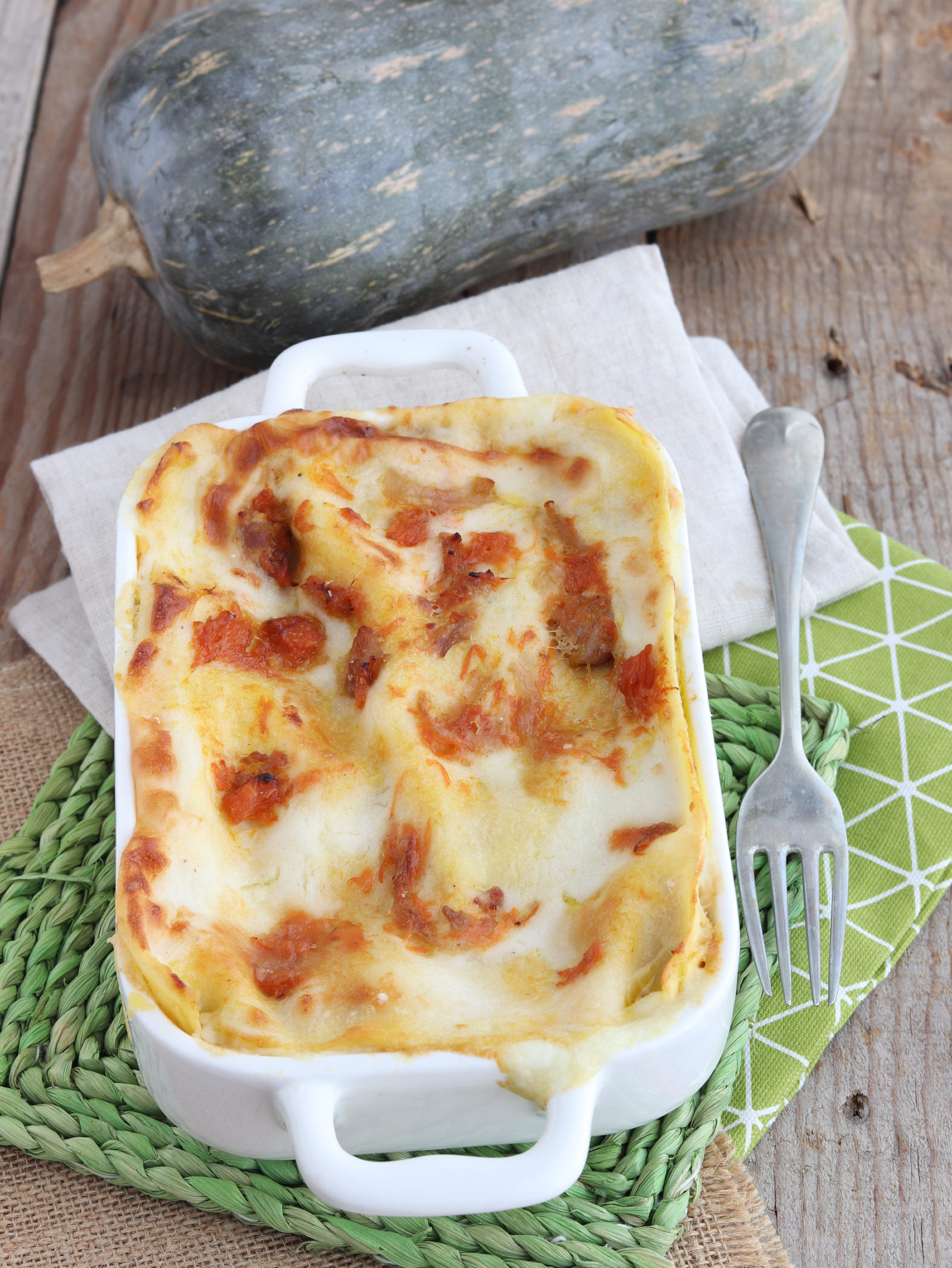 Lasagna zucca e salsiccia